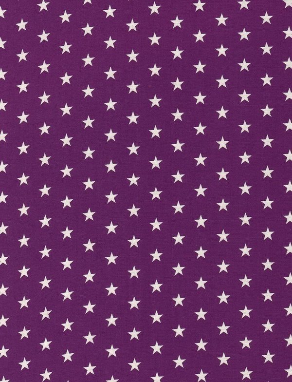 1m Baumwollstoff kleine Sterne, lila