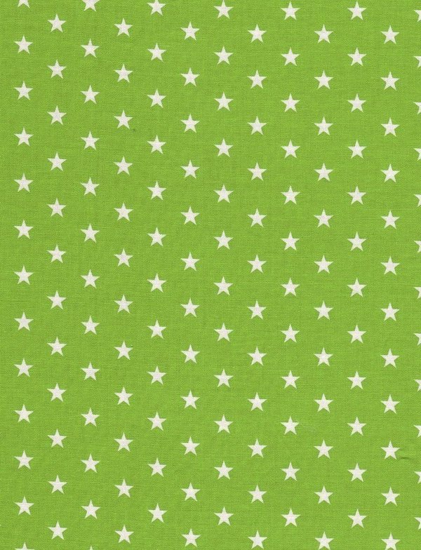1m Baumwollstoff kleine Sterne, kiwi