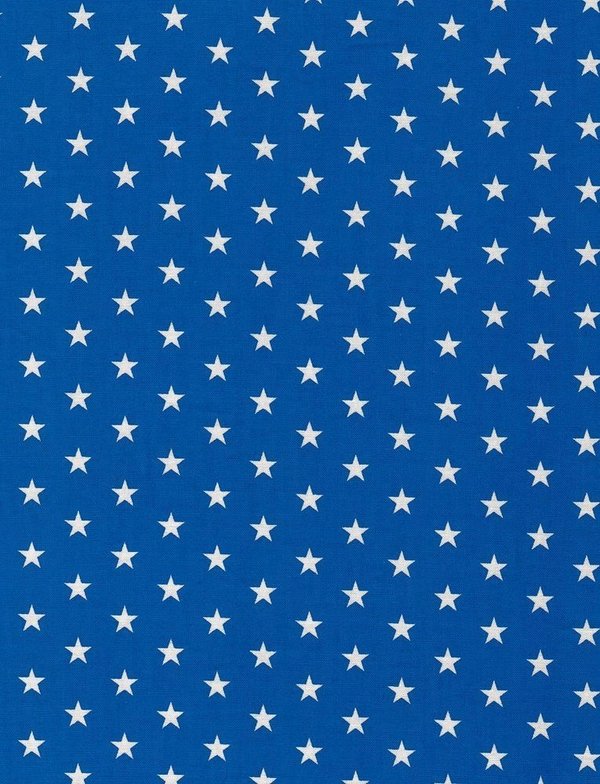Baumwollstoff kleine Sterne, royalblau