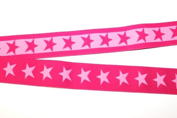 Gummiband Sterne 4 cm, pink / rosa