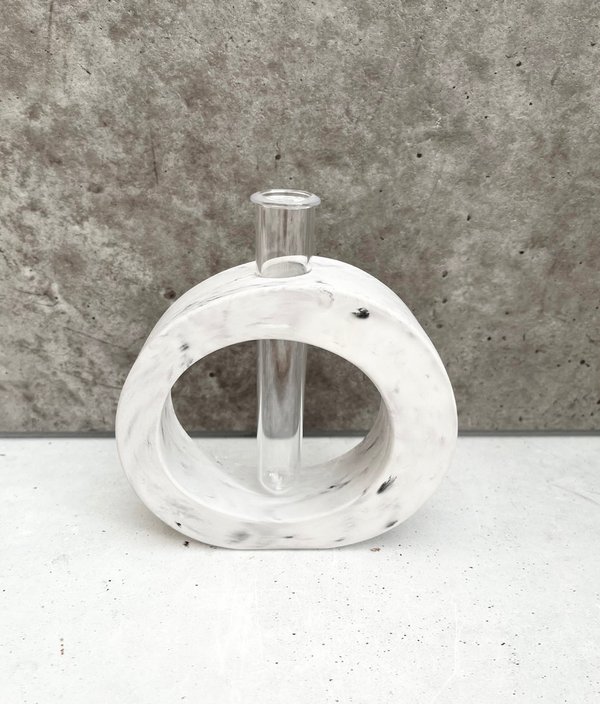 1x Silikonform Kleine Vase  Oval-Rund mit Reagenzglas