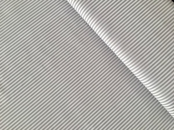Baumwollstoff Streifen grau/ weiß