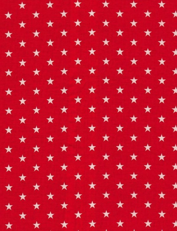 Baumwollstoff kleine Sterne, rot