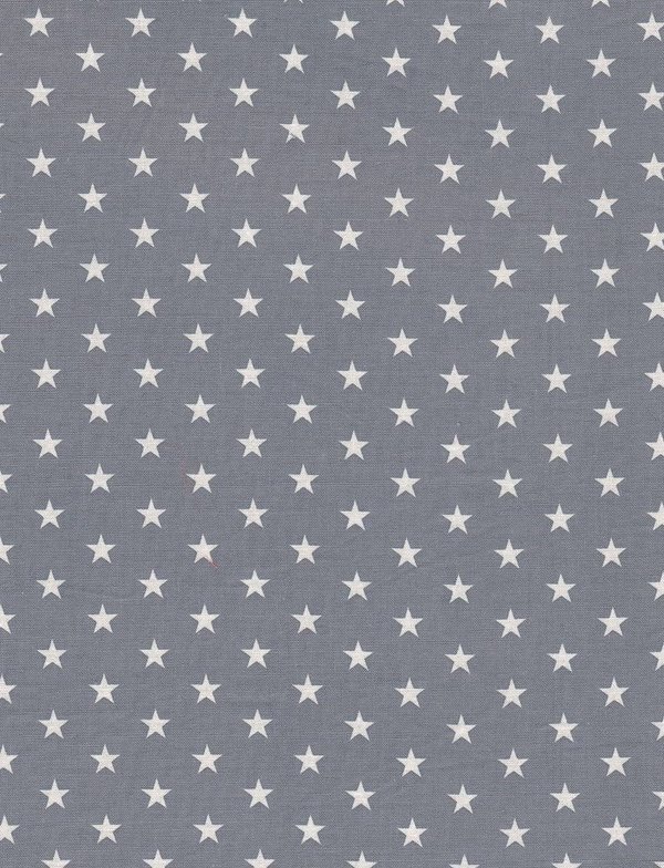 Baumwollstoff kleine Sterne, grau