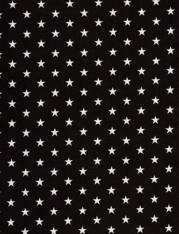 Baumwollstoff kleine Sterne weiß, schwarz