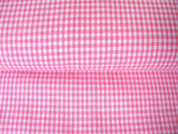 1m Baumwollstoff Vichy 2mm, rosa / weiß