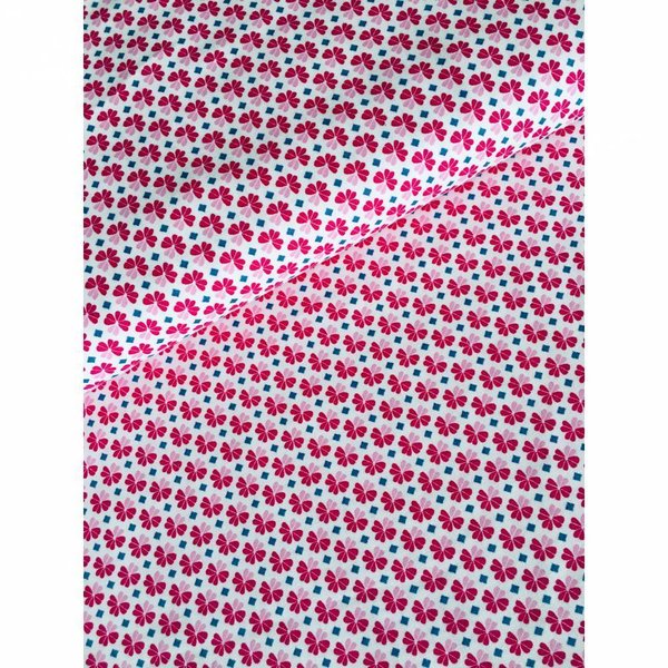 1m Baumwollstoff Julia Glücksklee, pink