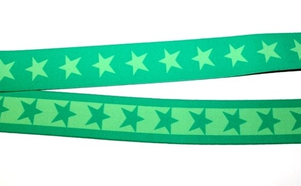 Gummiband Sterne 4 cm, grün / hellgrün