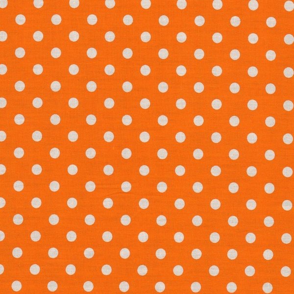 1m Baumwollstoff weiße Punkte, orange