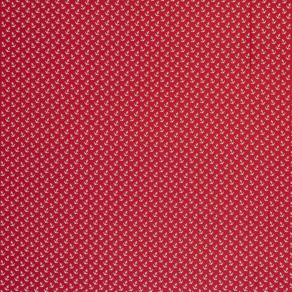 1m Beschichtete Baumwolle GUNNAR Anker, rot/weiß