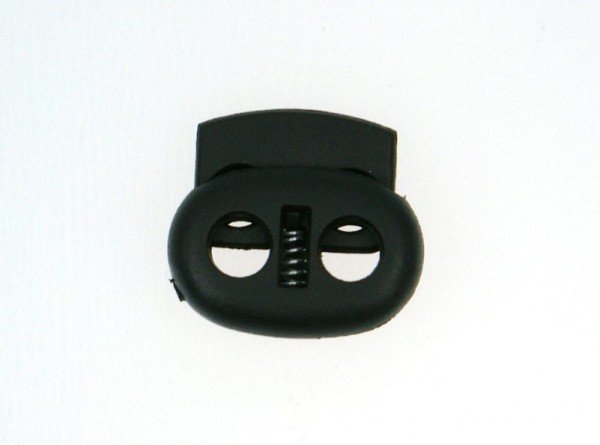 Kordelstopper - 2-Loch, bis 5mm in  schwarz