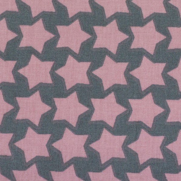 Farbenmix-Staaars Wachstuch, dunkelgrau / rosa