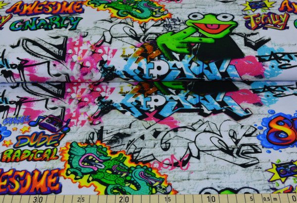 Baumwollstoff Graffiti Frosch