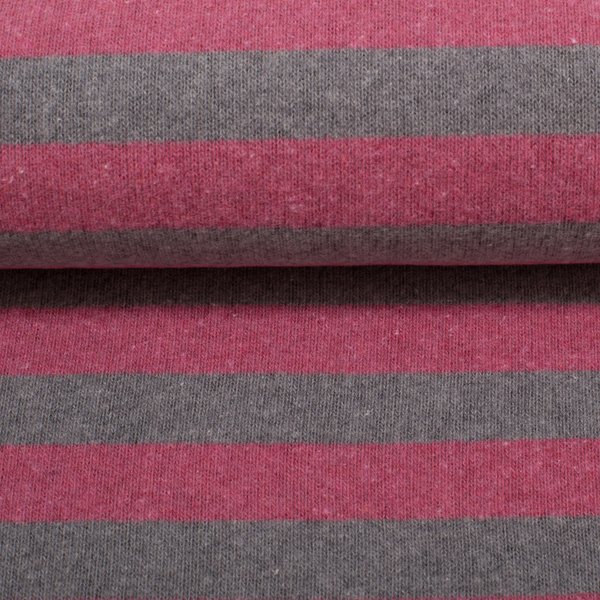 LENN Feinstrick Streifen rosa grau