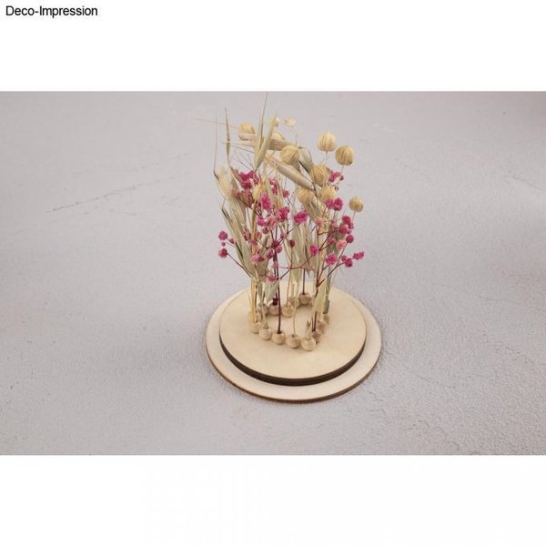 1x kleiner Trockenblumenstrauß pink 18 cm - 20 cm