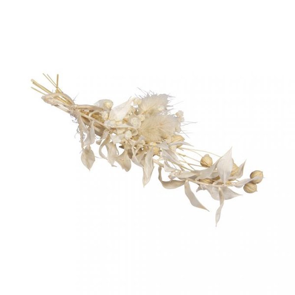 1x kleiner Trockenblumenstrauß, elfenbein 18 cm - 20 cm
