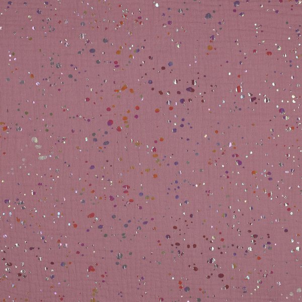 Musselin - Shiny Dots, altrosa